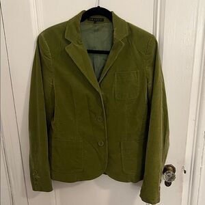 Theory Green Women's Corduroy Blazer - Size 12